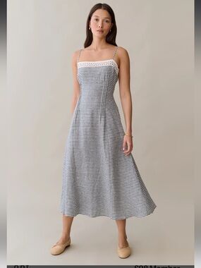 NWT o.p.t Tanya Linen Teal Gingham Few Moda Dress 2 & 0